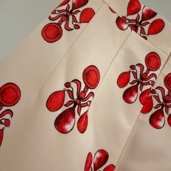 EMILIA WICKSTEAD Lorinda Printed Faille Midi Skirt In Pink and Red BNWT Size 4 - Picture 6 of 14